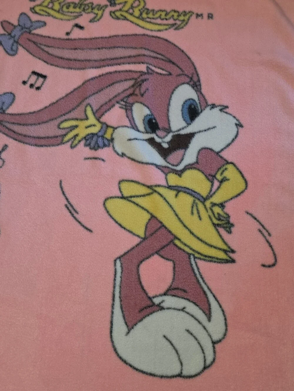 Vintage RARE 1993 Tiny Toons Adventures Babs Bunny 55x45 Pink Throw